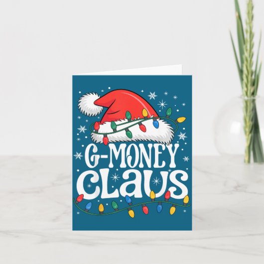 G-money Claus Funny Xmas Christmas Grandma Holiday カード (正面)