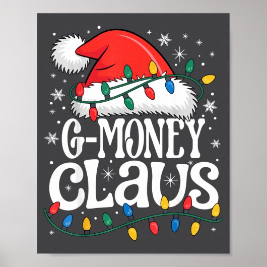 G-money Claus Funny Xmas Christmas Grandma Holiday ポスター (正面)