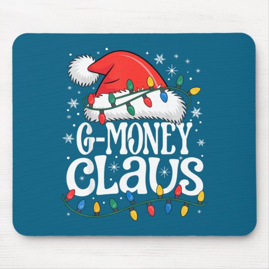 G-money Claus Funny Xmas Christmas Grandma Holiday マウスパッド (正面)