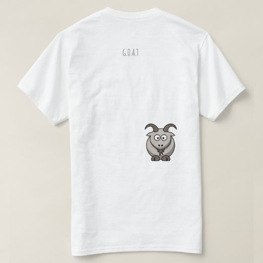 G.O.A.T (すべての時間の最も素晴らしい)及び切り貼り芸術 Tシャツ (デザイン裏面)