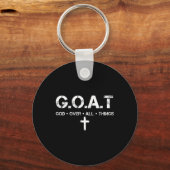 G.o.a.t 神はすべてのものより優れる Christian 聖書の名言 キーホルダー (正面)