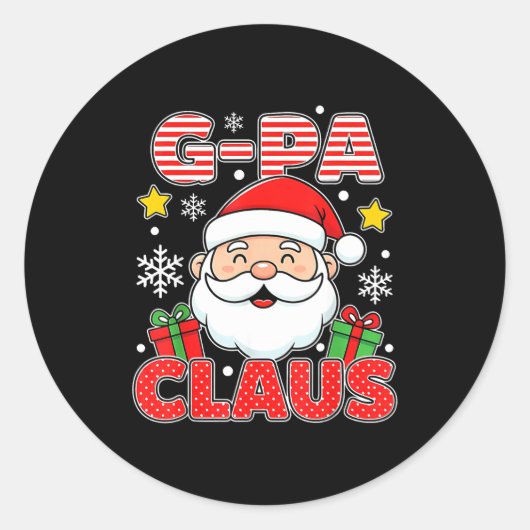 G-pa Claus Shirt Group Matching Family Christmas  ラウンドシール (正面)