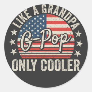 G-Pop おじいちゃんみたいでクールなアメリカ国旗 ラウンドシール