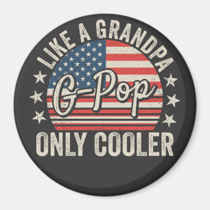 G-Pop おじいちゃんみたいでクールなUSAフラグ サークル マグネット