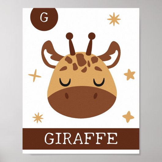 G steht für Giraffe, Kinderzimmer, Schlafzimmer, W ポスター (正面)