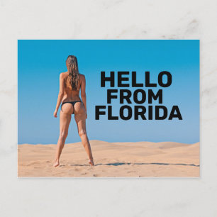 G-STRING BIKINI GIRL HELLO FROM FLORIDAポストカード ポストカード