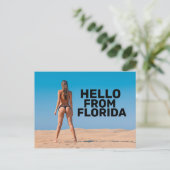 G-STRING BIKINI GIRL HELLO FROM FLORIDAポストカード ポストカード (スタンド正面)