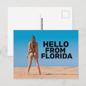 G-STRING BIKINI GIRL HELLO FROM FLORIDAポストカード ポストカード (正面/裏面)