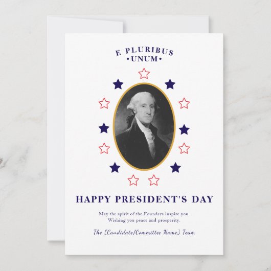 G. Washington President's Day Campaign Patriotic シーズンカード (正面)