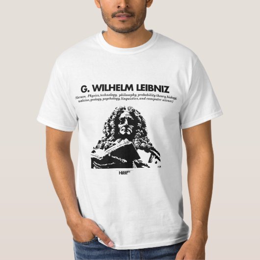 G. Whilelm Leibnizの白のTシャツ Tシャツ (正面)