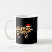 G With Santa Hat Family Matching Christmas Leopard コーヒーマグカップ (左)