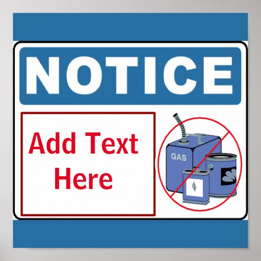 GAまたは可燃性のオンプレミス、追加文字、サイン ポスター (正面)