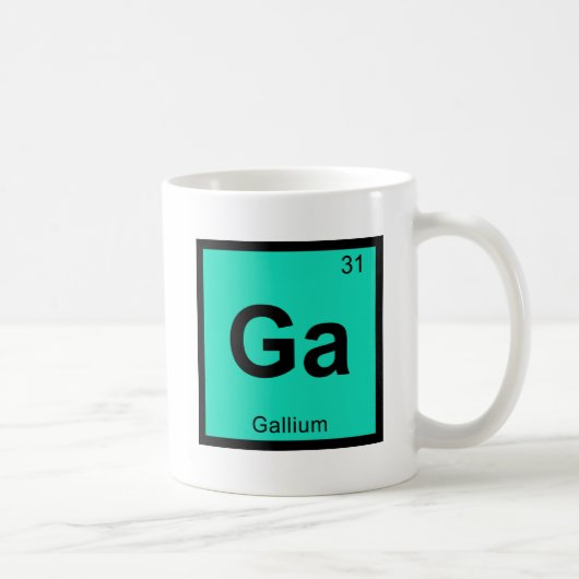 Ga - ガリウム 化学 周期表 シンボル コーヒーマグカップ (右)