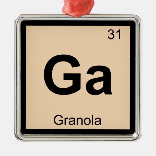 Ga -グラノーラ化学周期表の記号 メタルオーナメント (正面)