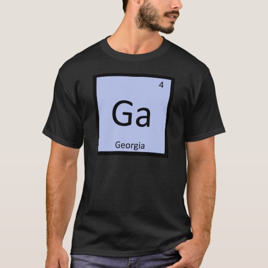 Ga - ジョージア州 化学元素記号 tシャツ (正面)