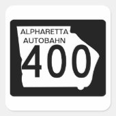 GA 400 "Alpharetta Autobahn" スクエアシール (正面)