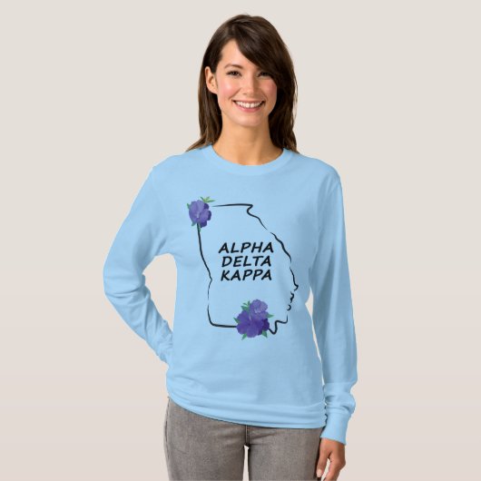 GA Alpha Delta Kappa TシャツブラックレターベータEps Tシャツ (正面フル)