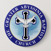 GABCロゴの円形ピン 缶バッジ (正面)