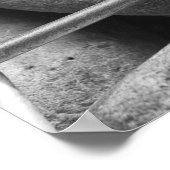 Gabion Stone Wall Close Up Black and White ポスター (角)