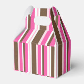 Gable Favor Box Brown & Pink Stripe フェイバーボックス (裏面サイド)