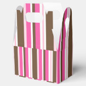 Gable Favor Box Brown & Pink Stripe フェイバーボックス (オープン)