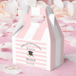 Gable Favor Box Pink Stripe Graduate 2026 フェイバーボックス