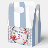 Gable Favor Box Stripe Blue and White Baseball フェイバーボックス (オープン)