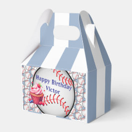 Gable Favor Box Stripe Blue and White Baseball フェイバーボックス