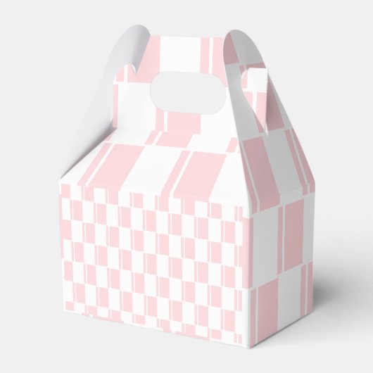 Gable Favor Box Stripe Pink and White フェイバーボックス (正面サイド)