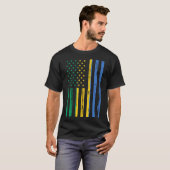 Gabon Flag America USガボンのDNAに入っている Tシャツ (正面フル)