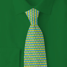 Gabon Flag Brick Pattern ネクタイ
