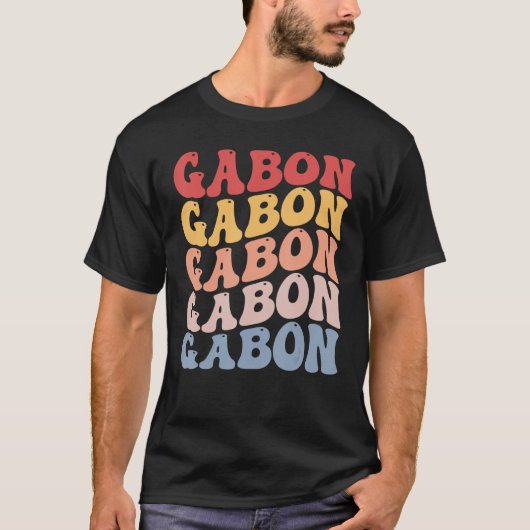Gabon Groovy Retro Gabonese Tシャツ (正面)