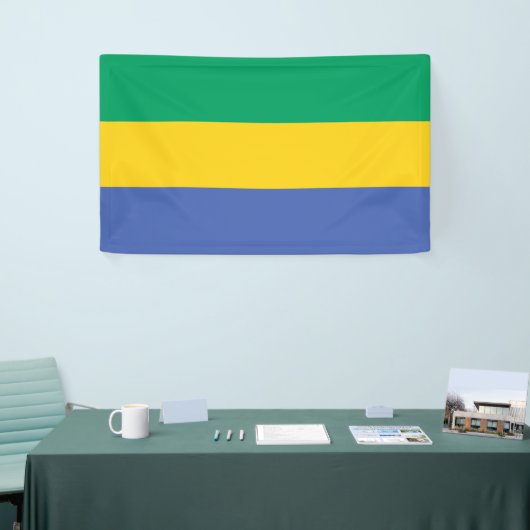 Gabon National Flag Rectangular Event Banner 横断幕 (トレードショー)