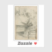 Gabriel J. de St-Aubin:3人の若い女性のスケッチ シール (シート)