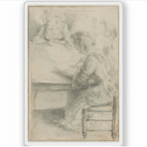 Gabriel J. de St-Aubin:3人の若い女性のスケッチ