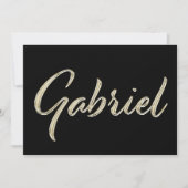 Gabriel Name white gold Handwriting Karte カード (正面)