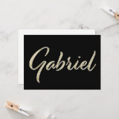Gabriel Name white gold Handwriting Karte カード (正面/裏面インサイチュ)