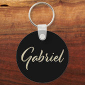 Gabriel Name whitegold Button Schlüsselanhänger キーホルダー (正面)
