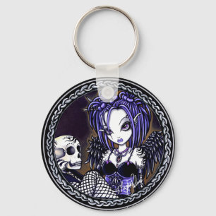 Gabriellaのゴシック様式青いスカルの天使Keychain キーホルダー