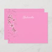 Gabriellaのピンクの花バルミツワーは感謝していしています ノートカード (正面/裏面)