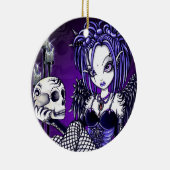 "Gabriella"のゴシック様式スカルの天使のオーナメント セラミックオーナメント (右)