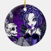 "Gabriella"のゴシック様式スカルの天使のオーナメント セラミックオーナメント (裏面)