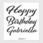 Gabriella Name Vorname black Sticker Geburtstag シール (シート)