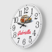 Gabriella's Surfer Girl Woody Large Clock ラージ壁時計 (傾斜)