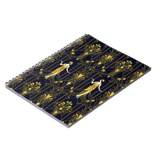 Gabsy gold and black decorative pattern ノートブック (左側)