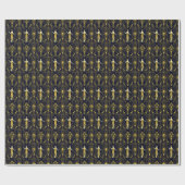 Gabsy gold and black decorative pattern ラッピングペーパー (フラット)