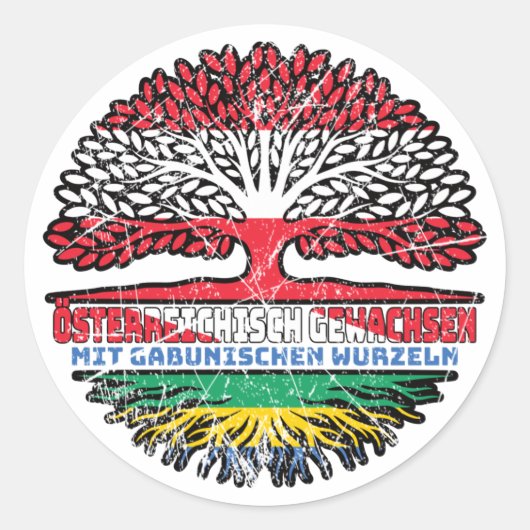 Gabun Gabunisch Österreichisch Baum ラウンドシール (正面)