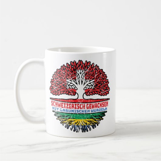 Gabun Gabunisch Schweizer Schweiz Baum Wurzel コーヒーマグカップ (左)