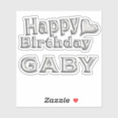 Gaby Happy Birthday silver Aufkleber Sticker シール (シート)