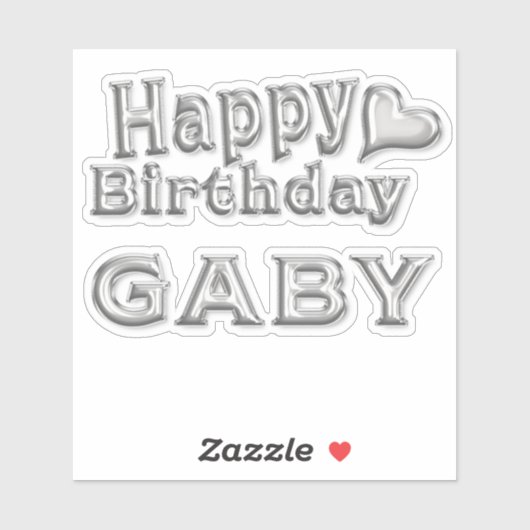 Gaby Happy Birthday silver Aufkleber Sticker シール (シート)